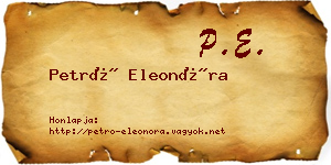 Petró Eleonóra névjegykártya
